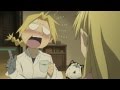 Funny anime moments  fullmetal alchemist brotherhood  edward spits coffee in hayates face
