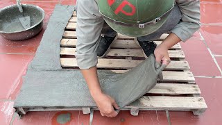 Amazing Ideas / Build a 2-storey Waterfall at home from Wooden Pallet and Cement by Synthetic Construction 16,357,514 views 3 years ago 15 minutes