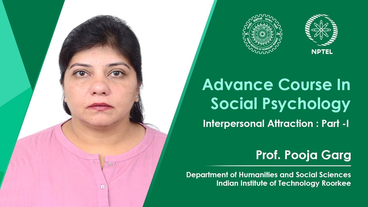Lecture 09 : Interpersonal Attraction : Part-I Lecture 09 : Interpersonal Attraction : Part-I