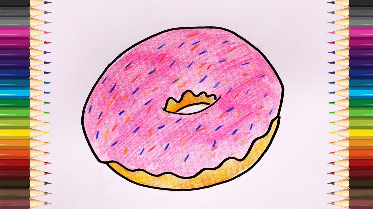 How to Draw a Doughnut - Draw Donuts Step by Step - Donuts Drawing Easy