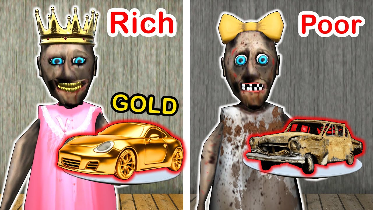 Rich Granny vs Poor Granny vs Expensive Car - funny horror animation (funny mix 12)