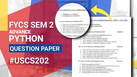 Advance Python Programming | USCS202 | Question Paper | B.Sc FYCS Sem 2 | Solution Buddy