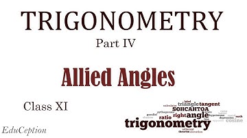 CLASS XI TRIGONOMETRY PART IV (Allied Angles)