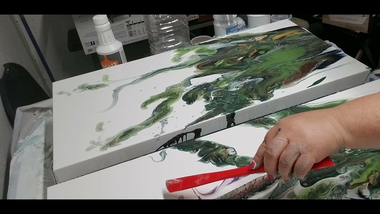 inspired by Sarah mack acrylic pour // fluid art THE BOTANICALS YouTube