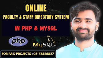 Online Faculty and Staff Directory System in PHP | CS619 Final Year Project