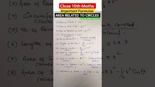 Ch 11 all formulas class 10 AR related to circle
