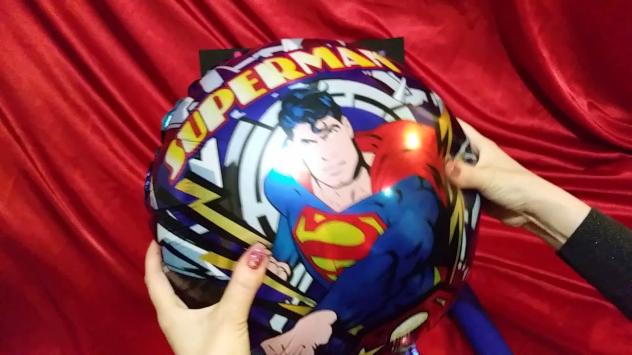 SUPERMAN MYLAR BALLOON POP YouTube