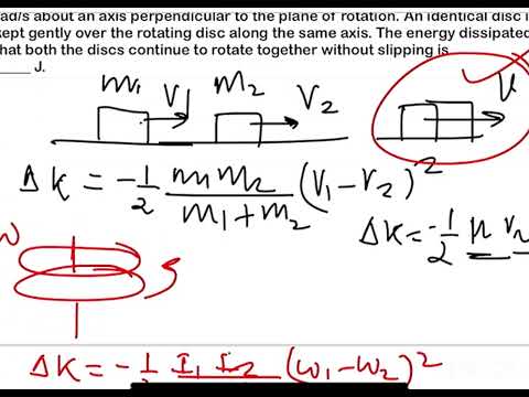 JEE MAIN 2024 Physics: Energy Dissipation for Rotating Discs Solution | Watch Instant Video Solutions 14 JEE MAIN 2024(30jan shift1)Consider a Disc of mass 5 kg, radius 2m, rotating with angular velocity o