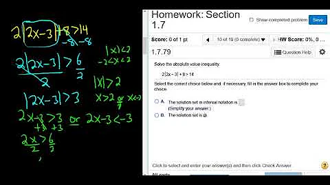 Absolute Value Inequality Harder Example MyMathlab Homework