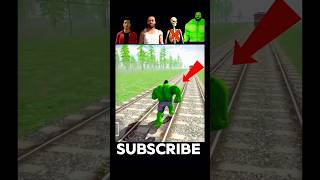 🤯Can Hulk Stop the GTA v unstoppable train 🚂🔥 Indian bike driving 3d #shorts #gaming #challenge