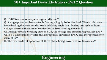 MCQ Questions Power Electronics - Part 2 with Answers