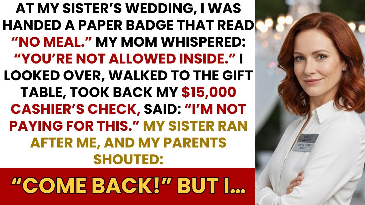 My Parents Marked Me “NO MEAL” at My Sister’s Wedding… Until I Grabbed My Envelope