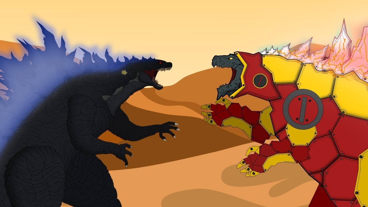 godzilla and godzilla earth (godzilla and 3 more) drawn by