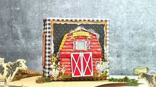 A MUST TRY: 3D Barn House Scrapbook Album! 🏠 Step-by-Step Full Tutorial featuring @graphic45papers