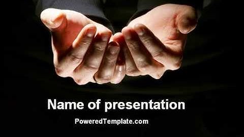 Cupped Hands PowerPoint Template by PoweredTemplate.com