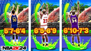 *NEW* #1 BEST JUMPSHOTS For ALL HEIGHTS &amp; 3PT RATINGS in NBA 2K24! Best jumpshot 2k24