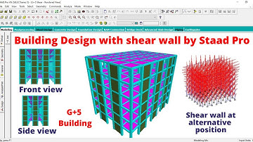 Building design with shear wall at different locations by Staad pro | Civil Engineering | Online |
