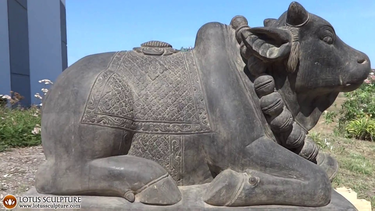Stone Statue Shiva's White Bull; Nandi Garden Statue www.lotussculpture.com