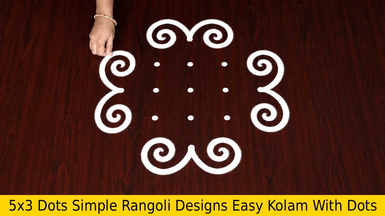 5×3 Dots Simple Rangoli Designs Easy Kolam With Dots