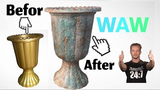 طريقة تعتيق فازه من البلاستيك الدرس 6 من الكورس الثاني لسلسلة تعليم فن الديكوباج للمبتدئين