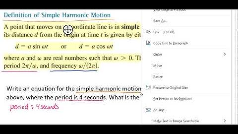 Simple Harmonic Motion Part 1 Video
