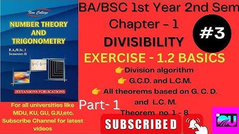 Ex - 1.2 Basics Number Theory Part-1|| Number theory exercise 1.2 || @Ordinaryuniquecoachingclasses