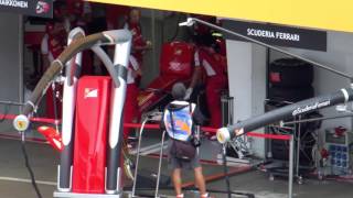 Kimi's garage during FP2 in Suzuka 2015