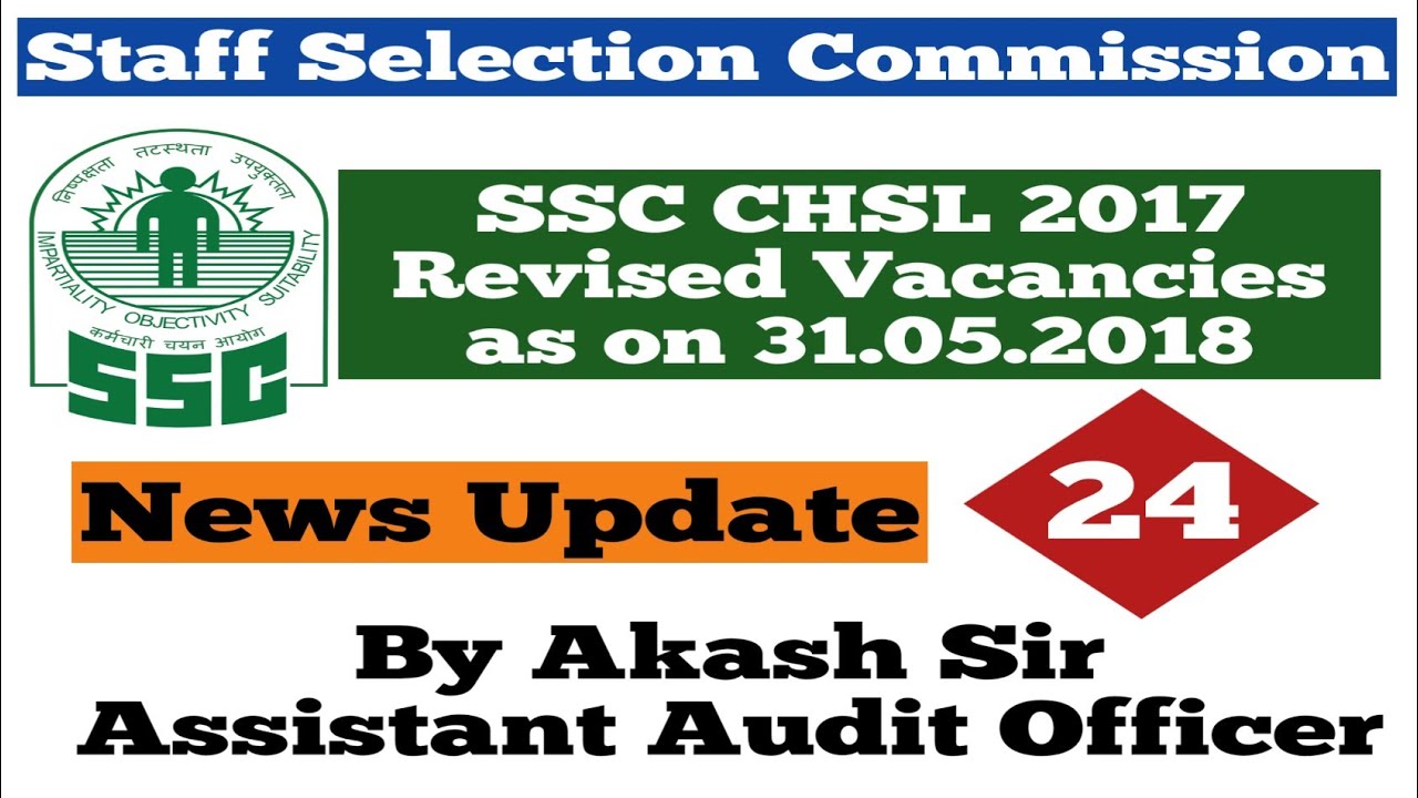 SSC CHSL 2017 Revised Vacancies as on 31.05.2018||In Hindi