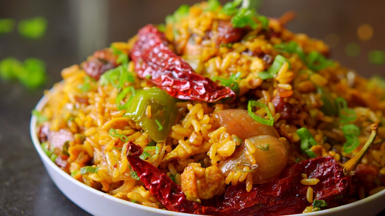 Restaurant Style Singapore Fried Rice at Home | Spicy Indo-Chinese ...