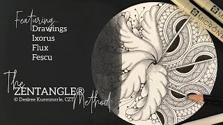 ZENTANGLE® Tile #15 | Tangle with Drawings and Ixorus | No Voice (Beginner Zentangle Tutorial)