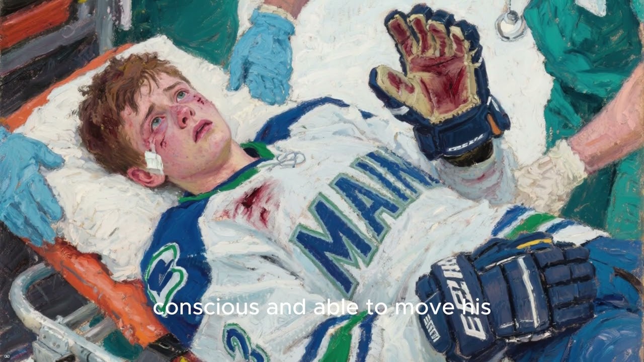 Страшный хоккейный инцидент: Джереми Ланглуа из Мэна получил травму после жестокого удара в игре ...