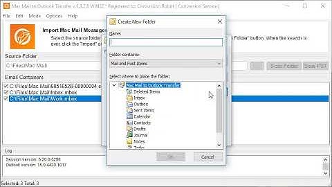 Mac Mail to PST conversion by example of using Mac Mail to Outlook Transfer software