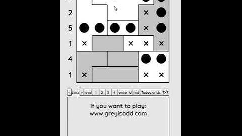 Grey is Odd - Today grids. Solution level 3 6X6 dated 07-23-2024 #logicpuzzles #logicgames  #games