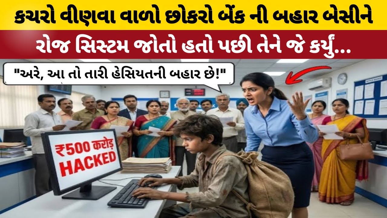 કચરો વીણવા વાળો છોકરો બેંક ની બહાર બેસીને રોજ સિસ્ટમ જોતો હતો પછી તેને જે કર્યું... Emotional story 