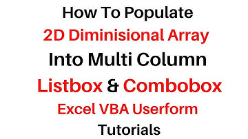 2D Array Populate Listbox, Combobox VBA