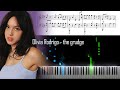 Olivia Rodrigo - the grudge - Piano Tutorial - Free download sheet music and MIDI