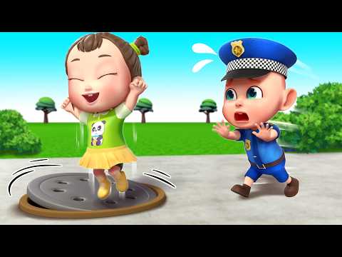 Danger! Abu Tries to Jump on the Drain | Police Rob Rescue Song | Rosoo Nursery Rhymes