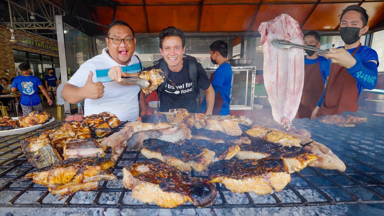 Filipino Food - Extremely Popular! FISH BARBECUE + Kinilaw in Cebu, Philippines!