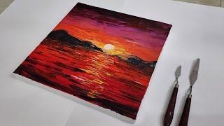 knife palette acrylic painting easy
