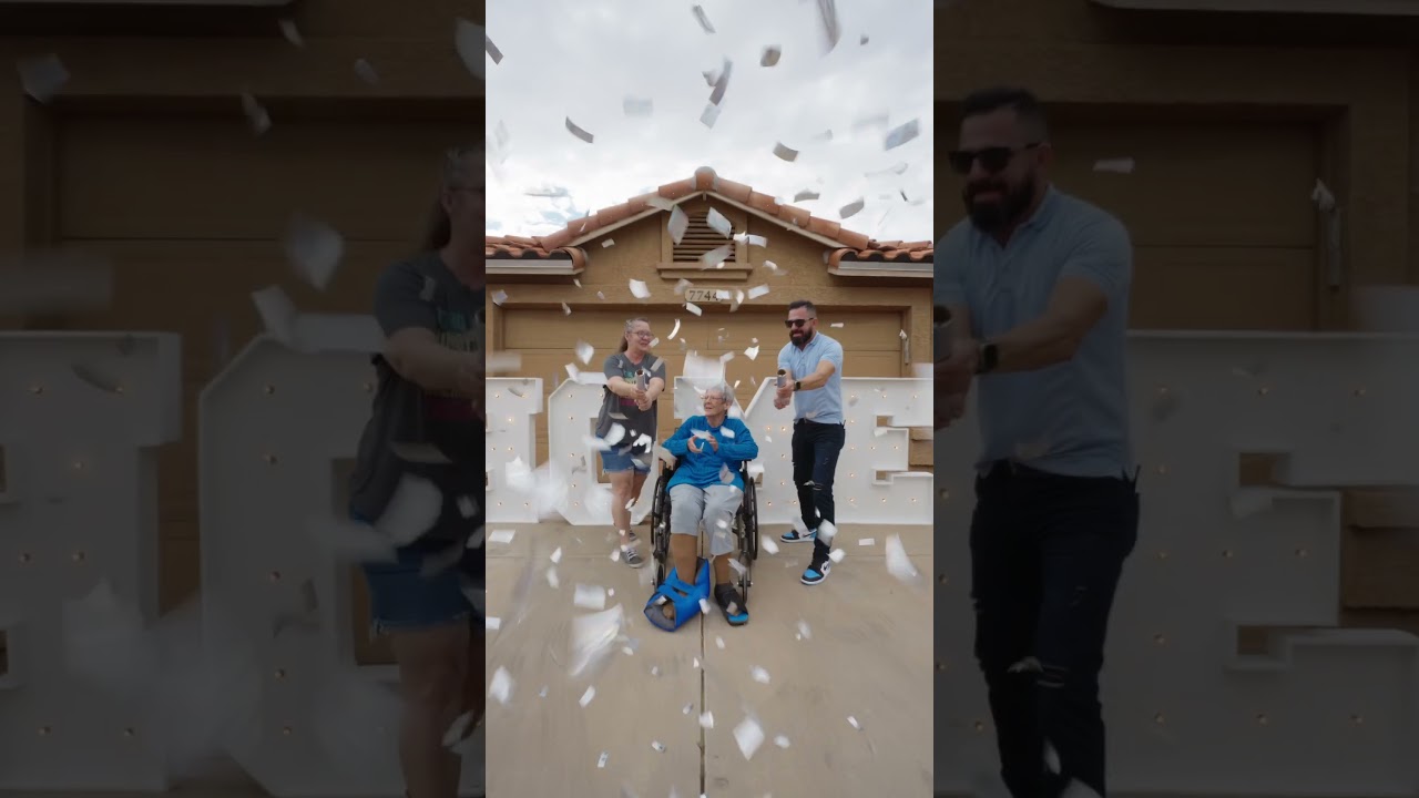 Handing keys over to Julie, our new homeowner 