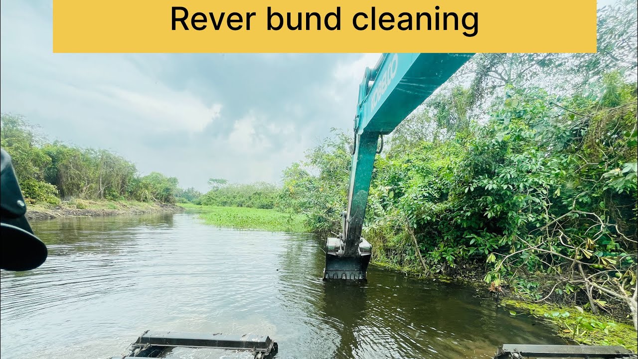 Watch how an Amphibious Excavator cleans a river filled with overgrown ...