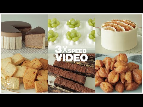 #<strong>100</strong> <strong>3x</strong> Speed 케이크 디저트 베이킹 영상 : Cake Dessert Baking Video | 브라우니,치즈케이크,쿠키,도넛,초콜릿 케이크 | Cooking tree