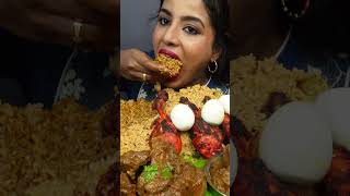 Asmr Eating Y Mutton Josh,Chicken Biryani,Rice,Leg Piece Masala Big Bites Asmr Eating Mukbang