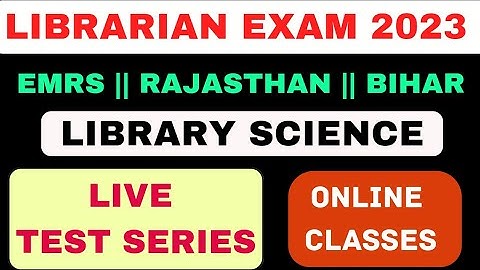 Librarian Vacancy 2023 // Emrs Librarian 2023 🔴 #4 Special Test Series Mcqs // Library Science