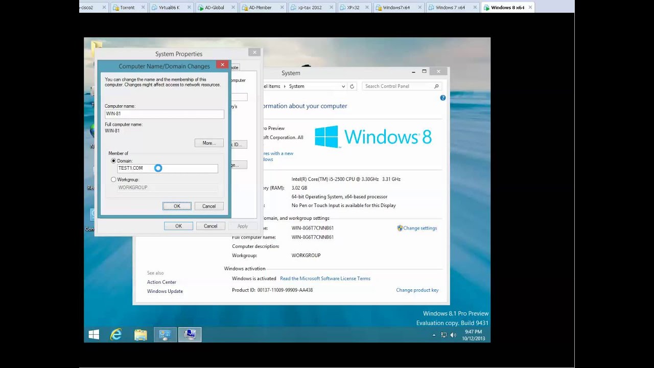 Put Windows 8.1 to the Domain. - YouTube