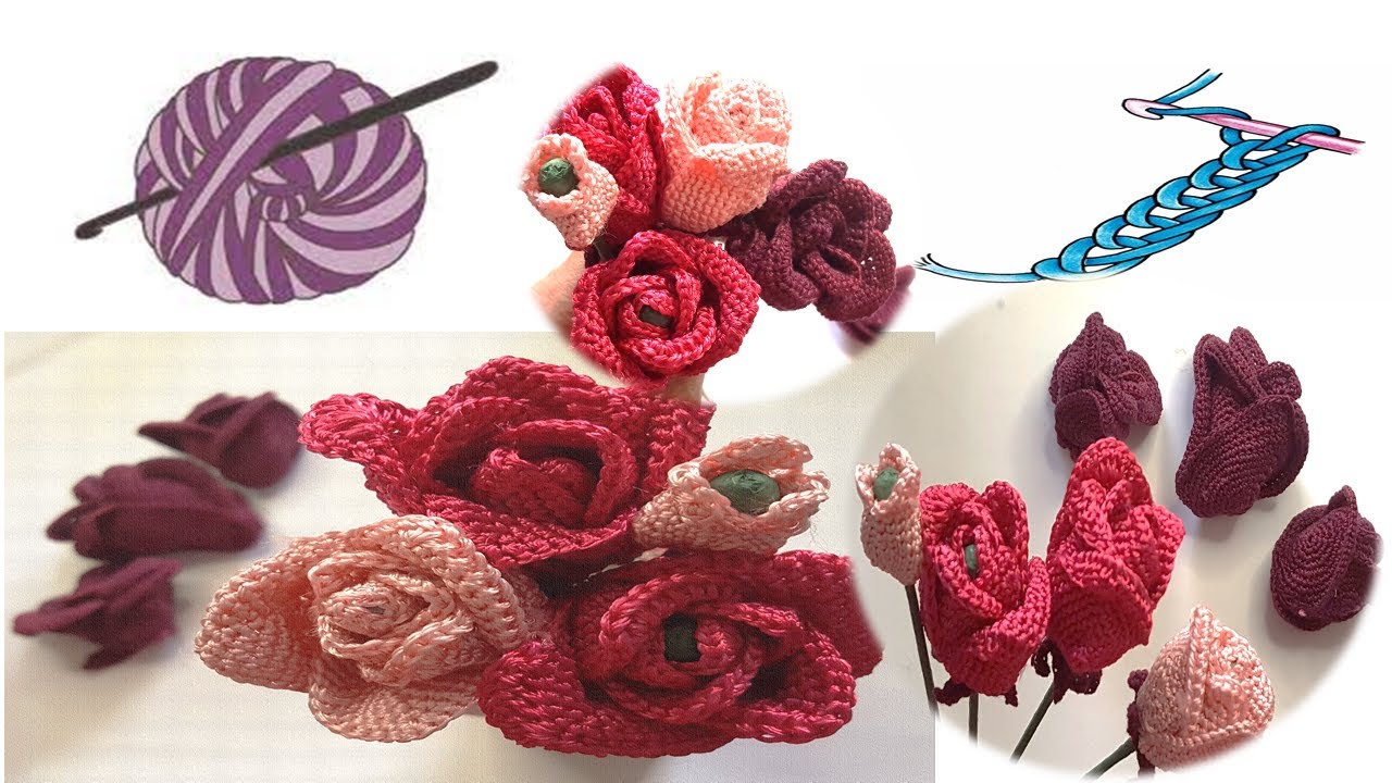 Crochet Art عمل ورد من الكروشيه بطريقه سهله وبسيطه