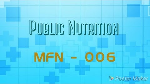 MFN - 006 : Public Nutrition
