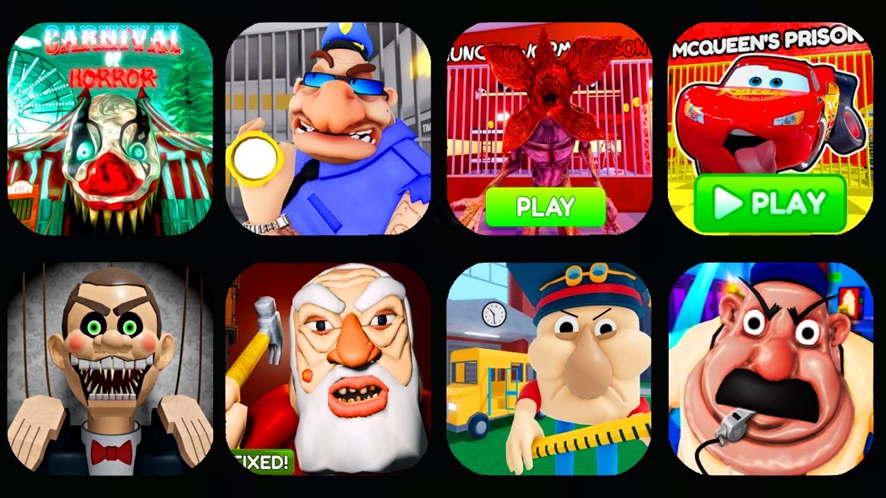 Escape The Carnival of Horror Obby! LARRYS PRISON ESCAPE! STRANGER THINGS DEMOGORGON PRISON RUN;