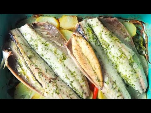 CABALLA AL HORNO CON PATATAS, Pescado en salsa muy fácil