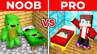 Mikey NOOB BED vs JJ PRO BED Who Gets BETTER SLEEP Survival Battle in Minecraft Maizen